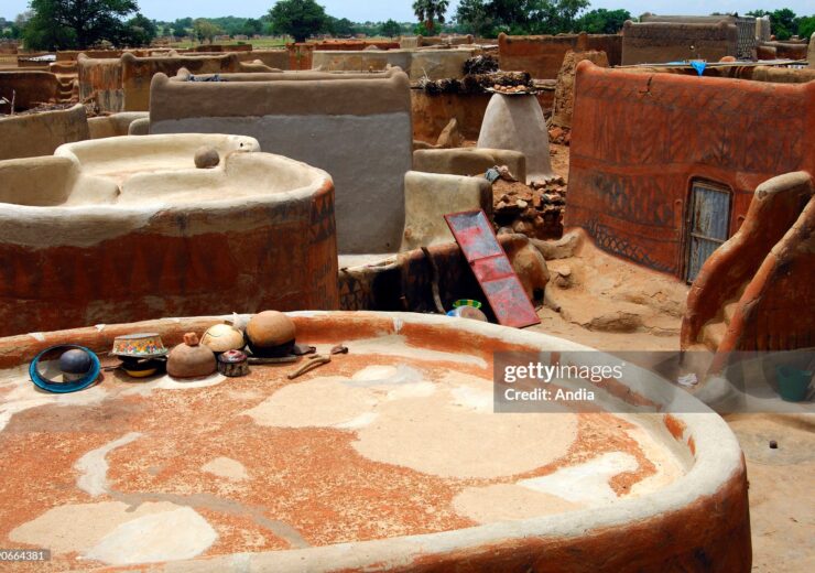 View over the roofs of fortified houses. Tiebele, Burkina Faso (Photo by: Andia/Universal Images Group via Getty Images)